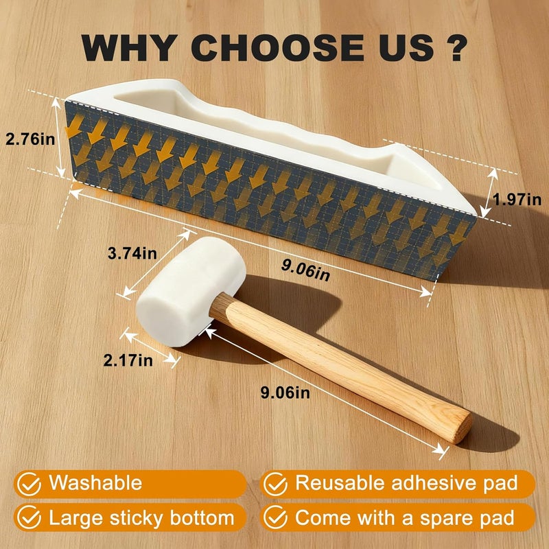 parknshop Floor Gap Fixer Tool – Nylon Plank Grabber with Mallet & Washable Pads, Quick Flooring Tools for Laminate, Vinyl & Hardwood Repair at Home - Image 4